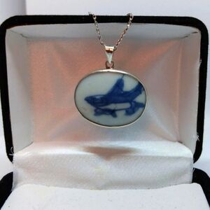 Manatee Ray Artisan Pendant on SterlinChaing Silver Chain